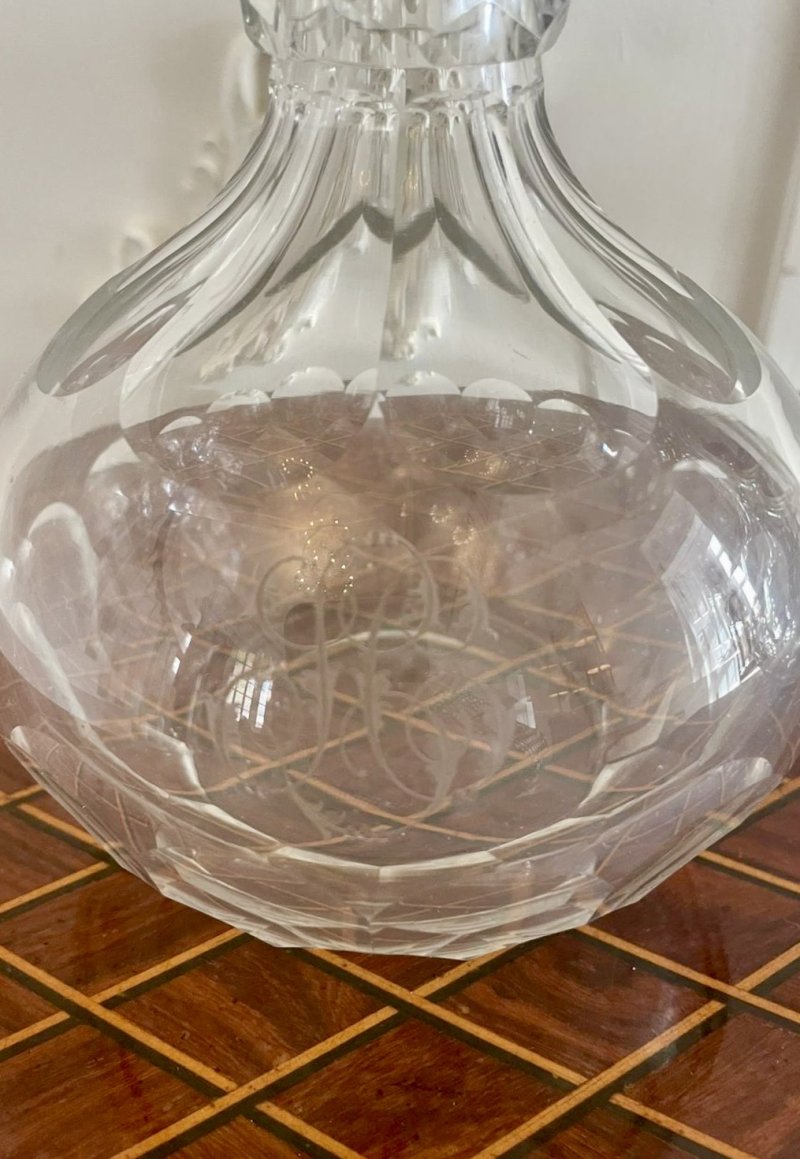 Pair of Antique Victorian Quality Cut Glass Decanters - Image 7